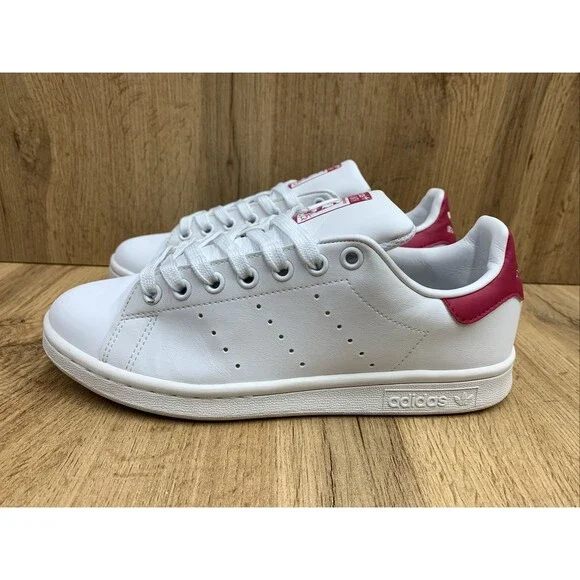 adidas Stan Smith Cloud White Bold Pink Low Top Sneaker Shoes FX7522 (GS) Size 6 - Picture 3 of 12